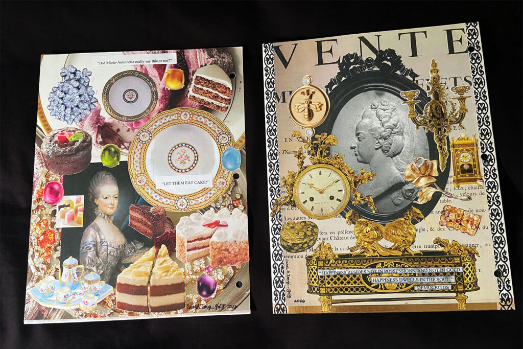 My Random Glue Book - pages highlighting Marie Antoinette (back)