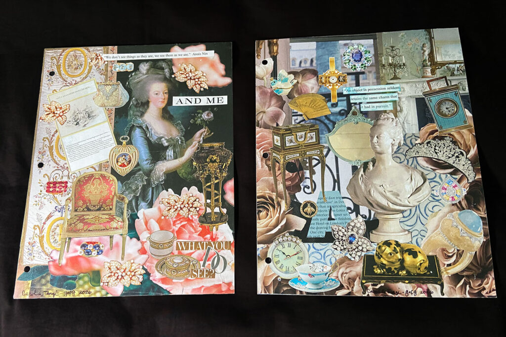 My Random Glue Book - pages highlighting Marie Antoinette (front)